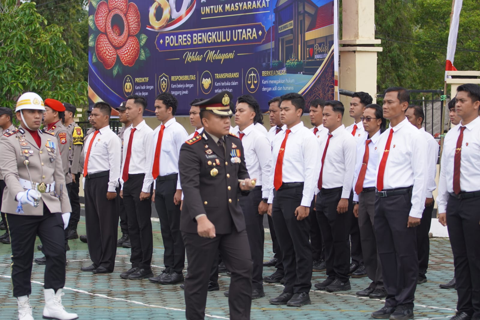 Polres Bengkulu Utara Khidmat Gelar Upacara dan Syukuran Hari Bhayangkara ke-80