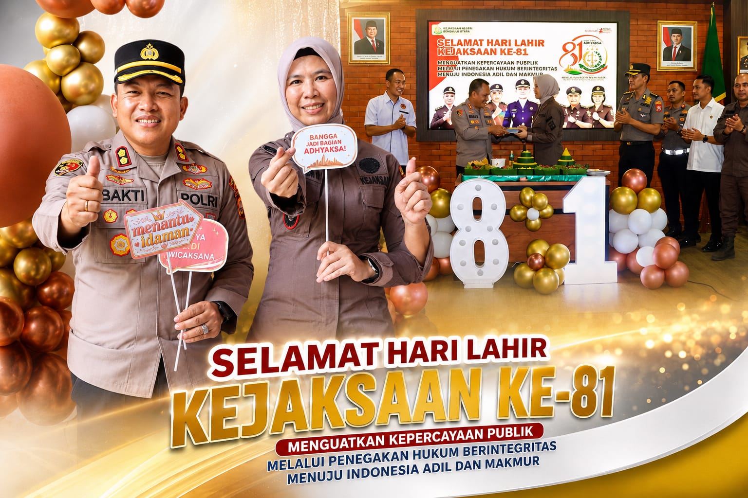 Perkuat Sinergi Penegakan Hukum, Kapolres Bengkulu Utara Ajak Pejabat Utama Sambangi Kejari di Hari Lahir Adhyaksa ke-81