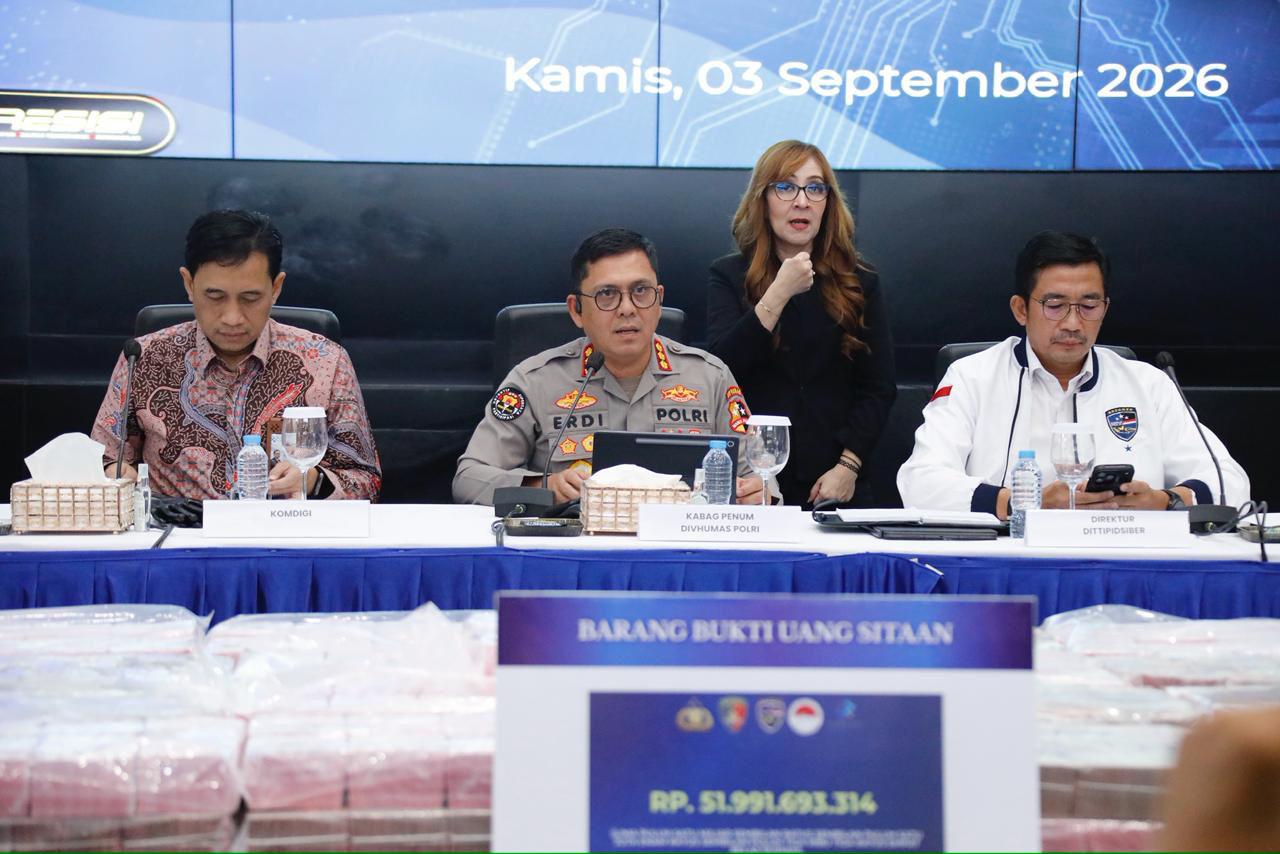 Bareskrim Polri Ungkap Tiga Kasus Judi Online, Sita dan Bekukan Dana Puluhan Miliar