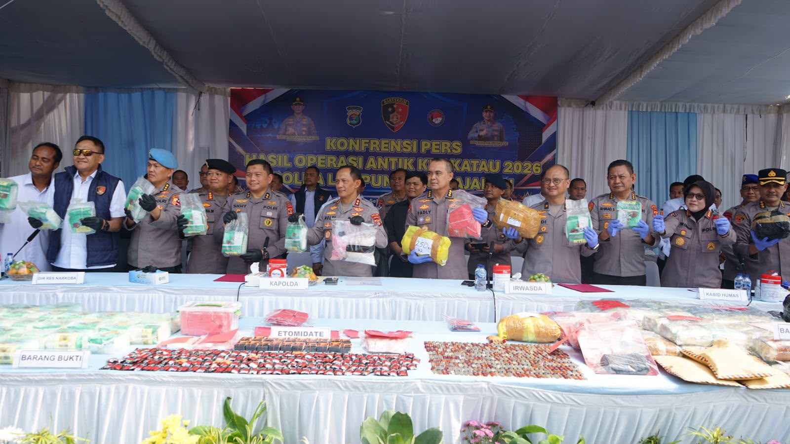 Ops Antik Krakatau 2026, Polda Lampung Ungkap 379 Kasus Narkoba dan Sita 85,9 Kilogram Sabu