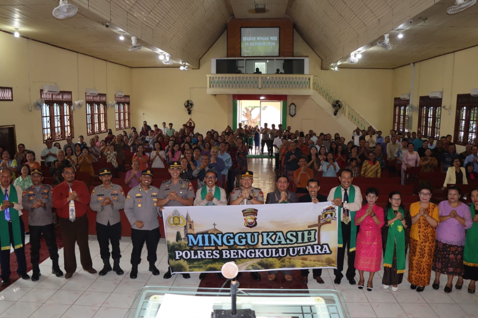 Polres Bengkulu Utara Pererat Silaturahmi dan Jaga Kamtibmas Lewat Program “Minggu Kasih” di Gereja GEKISIA Arga Makmur